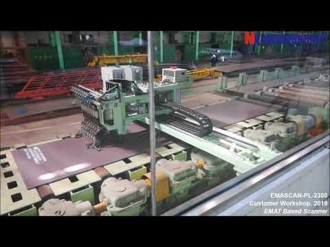 EMASCAN-PL-2300. For automatic ultrasonic testing of plates with EMAT