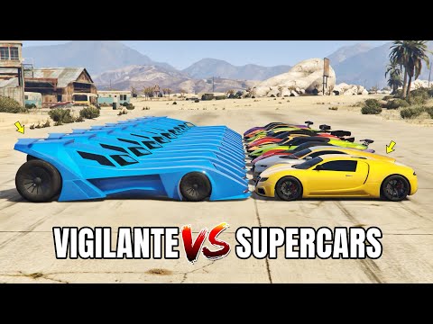 GTA 5 ONLINE - VIGILANTE VS SUPERCARS PART#01 (WHICH IS FASTEST BATMOBILE VS SUPERCARS?)