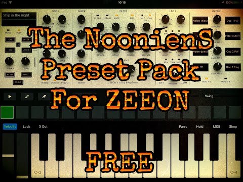 ZEEON Synth FREE 54 Preset Patch Bank from NoonienS Demo for the iPad