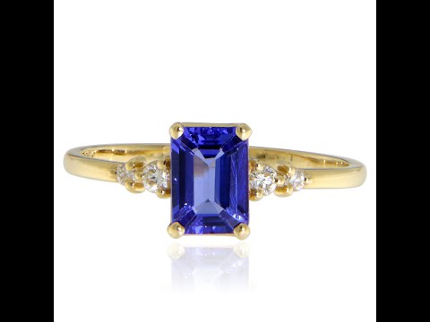 Inel Aur 14 k Galben Tanzanit Diamante Naturale - Rafinament si Farmec Subtil