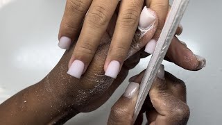 Short Soft White Acrylic Nails