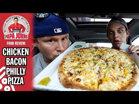 Papa John's Chicken Bacon Philly Pizza Food Review |...