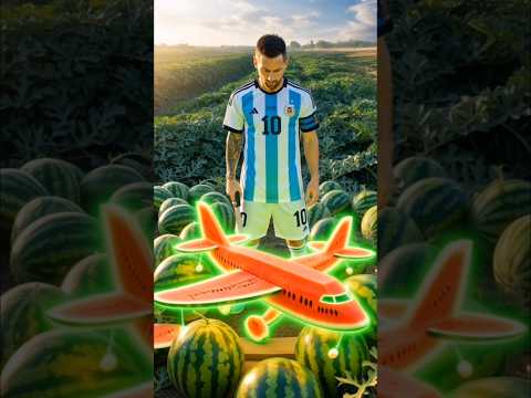 Messi, Ronaldo, Neymar, and Mbappé cut open a watermelon and received a surprise gift #shorts