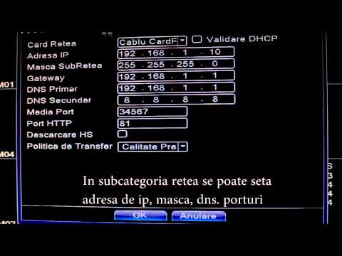 Meniu DVR 8 canale WS7008