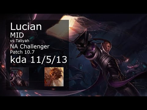 Lucian Mid vs Taliyah - NA Challenger 11/5/13 Patch 10.7 Gameplay