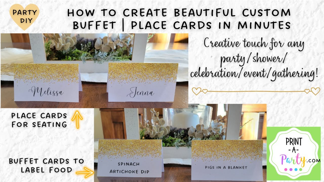 HOW TO DIY: Create custom buffet or place cards in minutes from home for your next gathering/event!
