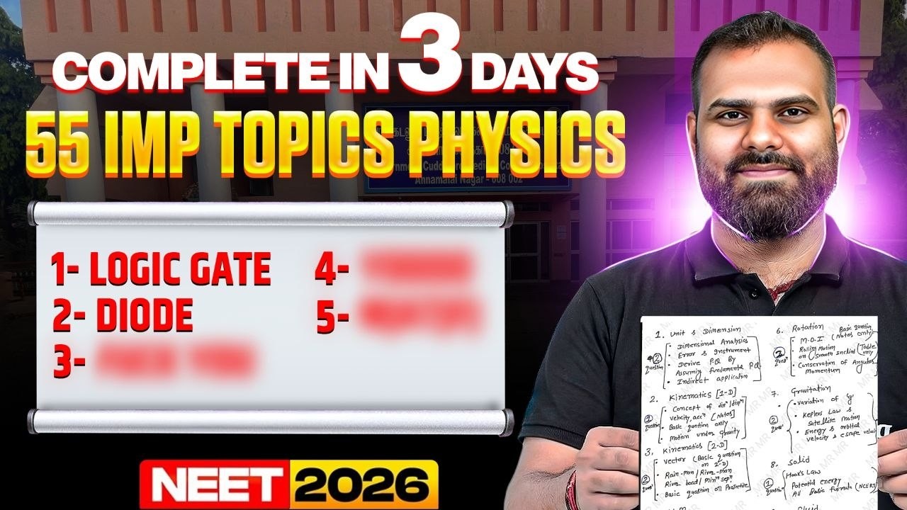 Topic 55 Topics from  MR Sir 80 Important Topics 😎140+ in PHYSICS (NEET 2026) Proof✅ #neet #mrsir