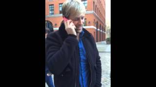 Kian Egan talking to a fan Birmingham free radio, radio tou