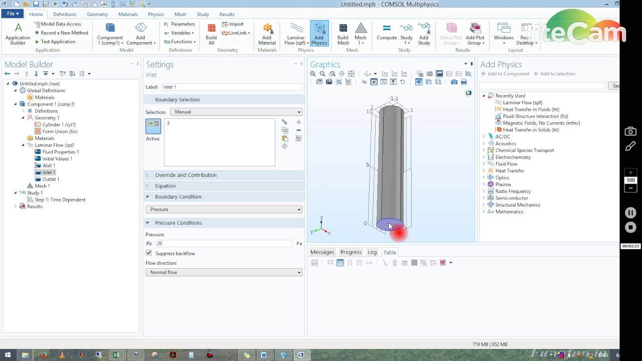 COMSOL TUTORIAL 6 3D PIPE FLOW