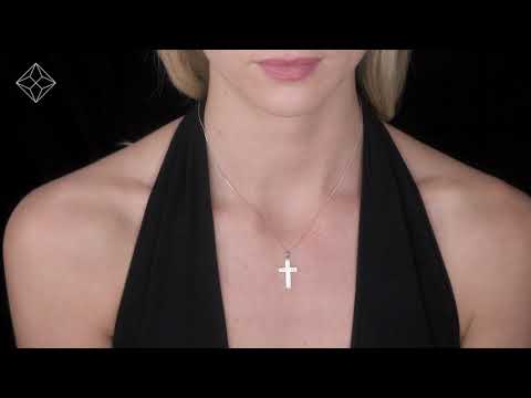 Cross Pendant 0.25CT Diamond in 9K White Gold - G3861
