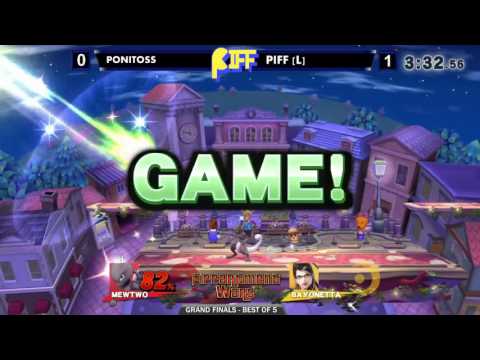 Apartment wars Grand Finals set one! Piff (Bayonetta, Pac man) vs Ponitoss (Mewtwo)