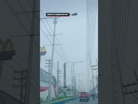 Volcanic smog from Taal Volcano seen along Aguinaldo Highway