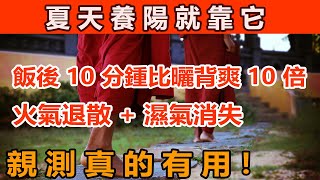 別再傻傻曬背了！夏天飯後做這個，10 分鍾養出滿滿陽氣，火氣退散 + 濕氣消失，比太陽還管用！
