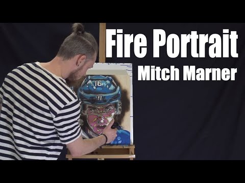 Thumbnail of Mitchell Marner || Toronto Maple Leafs || Fire Painting