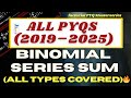 The Ultimate Binomial Series Sums Masterclass All JEE Mains PYQs 2019 2025