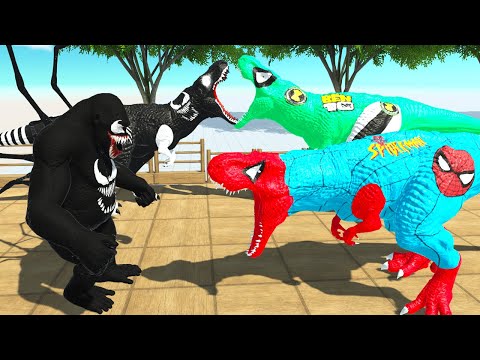VENOM T REX & VENOM GORO FOREST DEATH FALL - Animal Revolt Battle Simulator