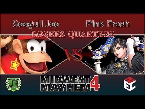 Midwest Mayhem 4  LOSERS QUARTERS - Seagull Joe (Diddy Kong) vs Pink Fresh (Bayonetta)