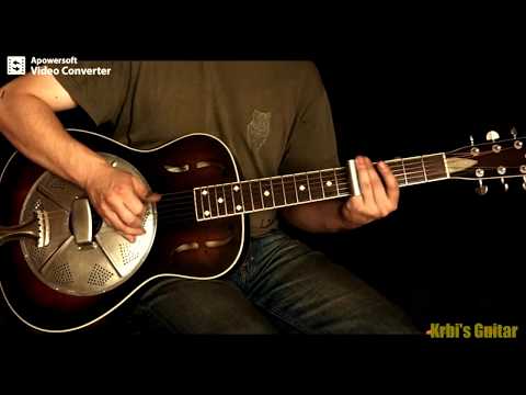 Krbi's Guitar - Hobo on the street (bottleneck slide guitar)