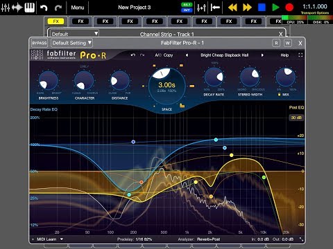 Auria PRO - Music Production - The FabFilter PRO-R Reverb - Demo for the iPad