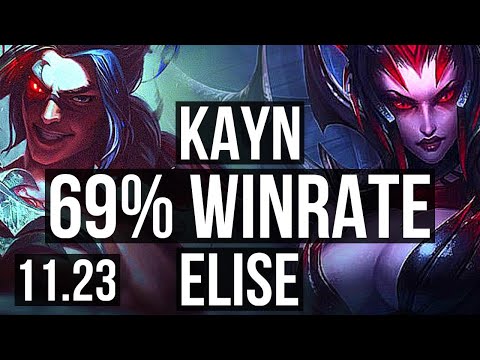 KAYN vs ELISE (JNG) | 69% winrate, Legendary, 17/3/5 | EUW Master | 11.23