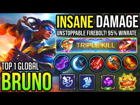 BRUNO BEST BUILD 2020 | UNSTOPPABLE FIREBOLT BRUNO [ Top 1 Global Bruno ] - Mobile Legends