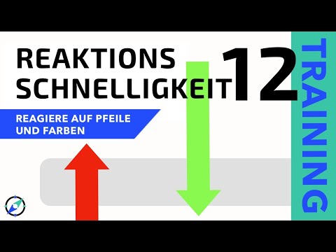 Reaktionstraining 12 - Schnell auf Pfeile (oben/unten) und Farben (rot/grün) reagieren