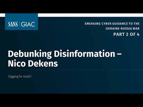 Open Source Intelligence – Part 2 of 4 SANS Emerging Cyber Guidance to the Ukraine-Russia War