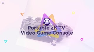 Portable 4K TV Retro Video Game Console with 2.4GHz Wireless Controllers