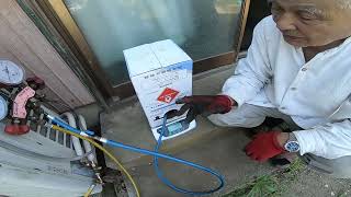 I tried to charge the gas in my air conditioner by DIY