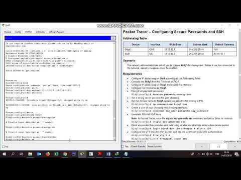 11.2.4 5.Packet Tracer   Configuring Passwords and SSH