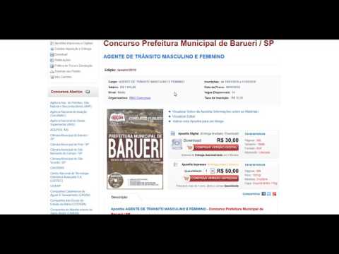 Concurso Prefeitura de Barueri sp para agente de trânsito masculino e feminino