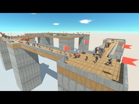 MODERN MAMMALS Team on Running Track vs Teams from ALL UNITS Animal Revolt Battle Simulator