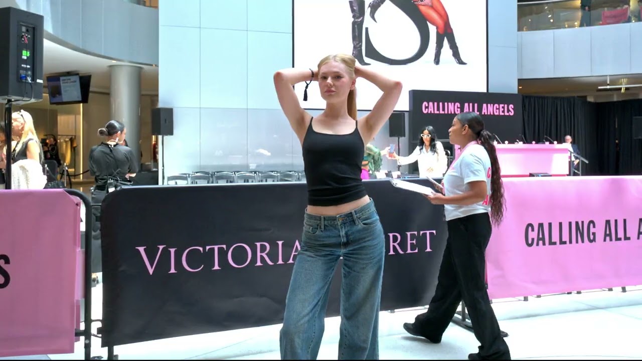 First time model @Itsmoneymo poses at casting in Beverly Center for VS