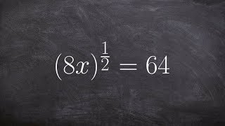 Learn how solve an equation with fraction powers by raising each side by the reciprocal
