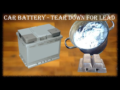 How much lead contains a car battery? We tear down a battery and melt the lead ingot for ingot