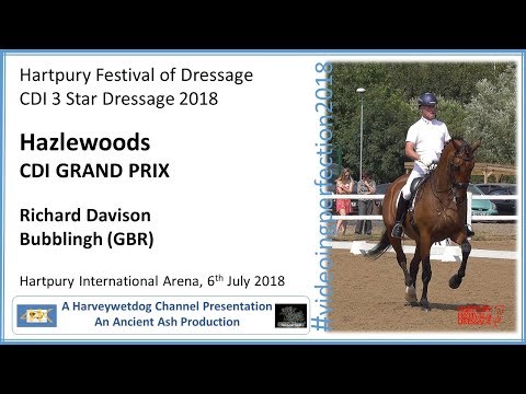 Richard Davison and Bubblingh Grand Prix; HARTPURY FESTIVAL OF DRESSAGE 2018