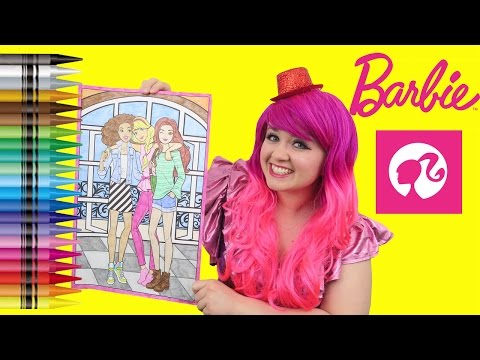 Coloring Barbie & Friends GIANT Coloring Page Crayola Crayons | COLORING WITH KiMMi THE CLOWN Video