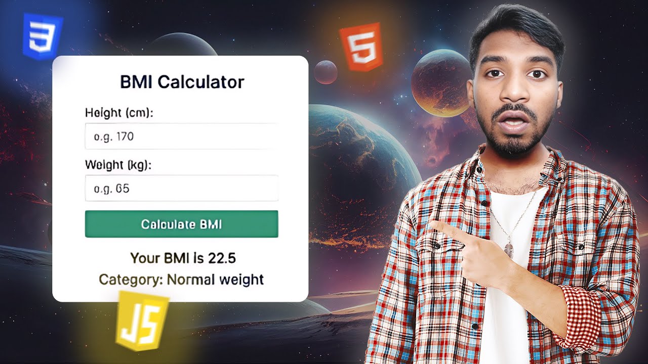 Build a BMI Calculator with JavaScript | Real-Time Health App Project for Beginners
