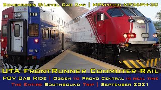 POV Cab Ride | UTA FrontRunner Commuter Rail | Ogden to Provo in real time | The Southbound Trip