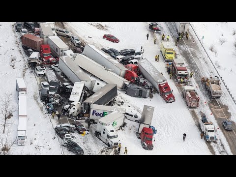 Kaos i Kanada idag! Extrem snöstorm orsakar många kollisioner på Hwy 401 Ontario