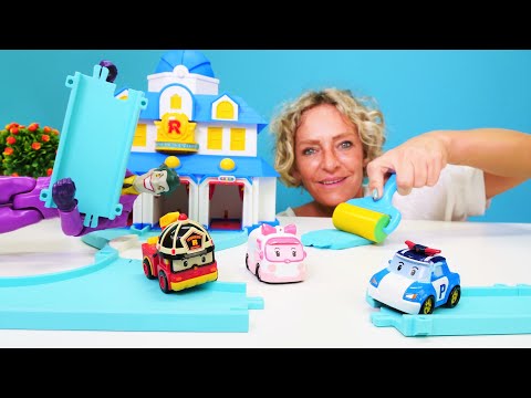 Nicoles Spielzeug Werkstatt - Wir reparieren die Straße - Robocar Poli und das Rettungsteam