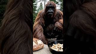 Bigfoot cooks mushrooms on sourdough bread. Bigfoot vlog. #bigfoot #cooking