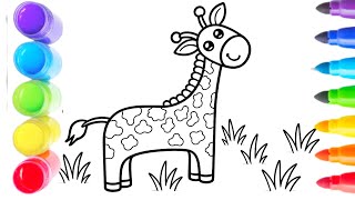 How to Draw a Giraffe I Step by Step Drawing Tutorial