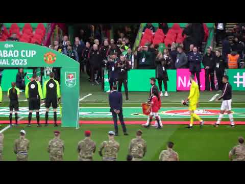 2022/23 Carabao Cup Final: Manchester United 2-0 Newcastle United - Players entrance