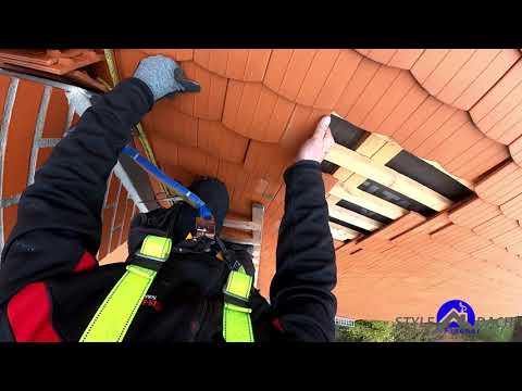 Dunstrohrziegel und Antennenmast nachträglich in Biberschwanzdach einbauen - Braas Biber Opal