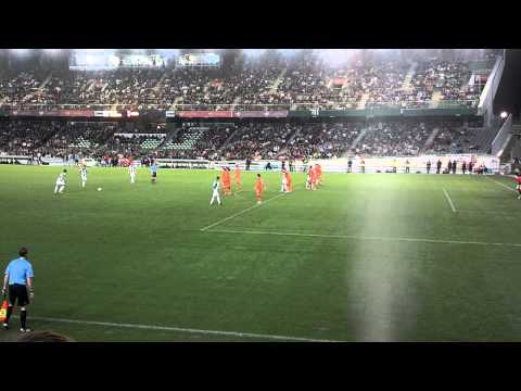 Tiro de falta de Dubarbier - Copa del rey Córdoba 2-0 Real Sociedad