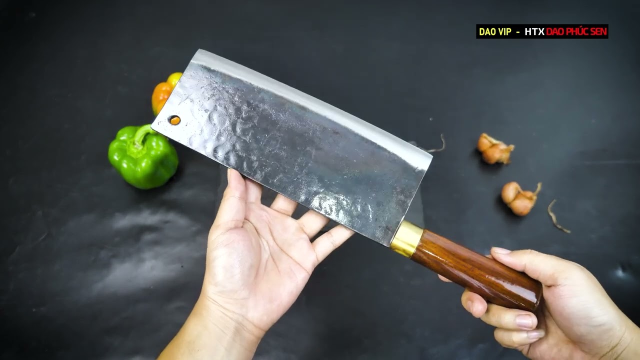 Dao chặt xương sắc bén - Thép nhíp ô tô - Cán cẩm khâu đồng - G06D