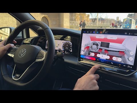 VOLKSWAGEN GOLF 8 FACELIFT 2024 - DRIVING in the city (NEW INFOTAINMENT, AC controls and details)