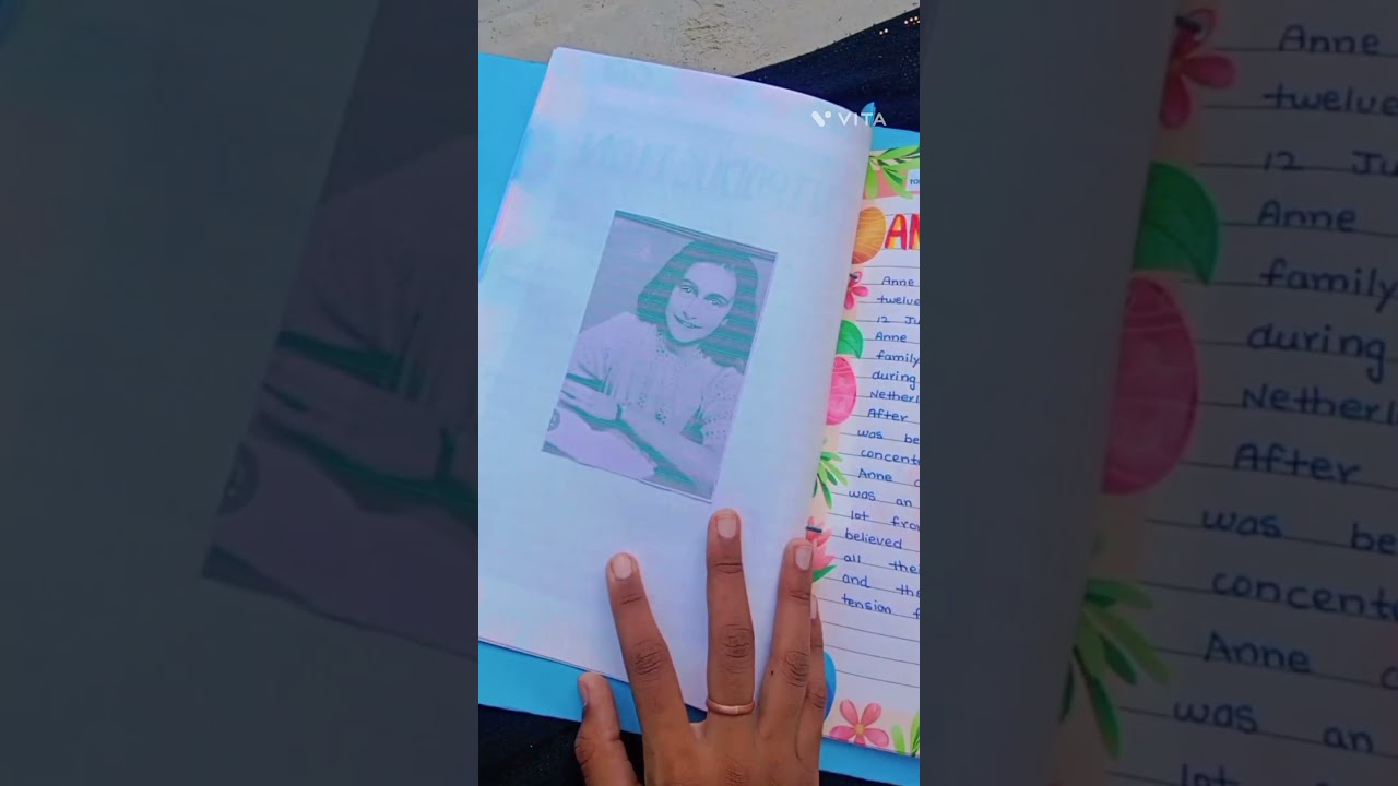 English project file.🤌A diary of young girl [ anne Frank ] #intro #projectfiledecoration #anne Frank