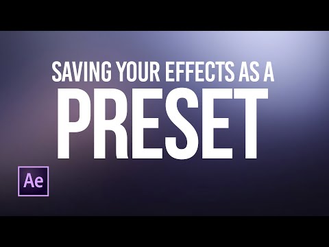 How To Save Presets :: After Effects Tutorial
